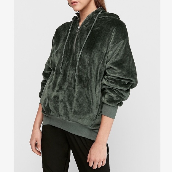 Express one eleven oversized velour hoodie Clearance